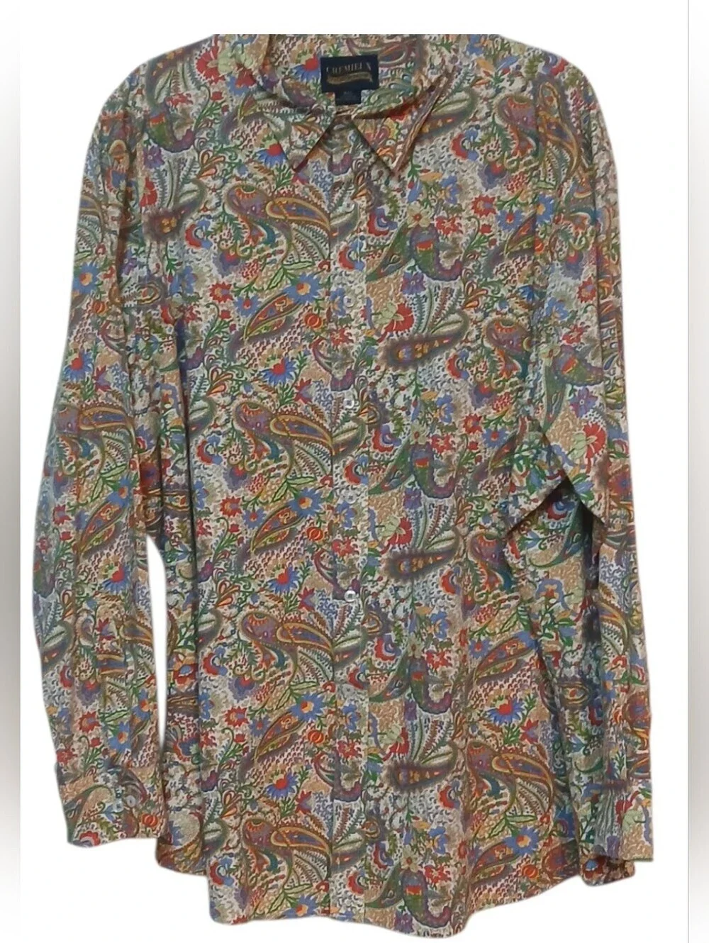 Cremieux - NWOT, Premium Denim, Paisley Long Sleeve Shirt, XXL, 100% Cotton